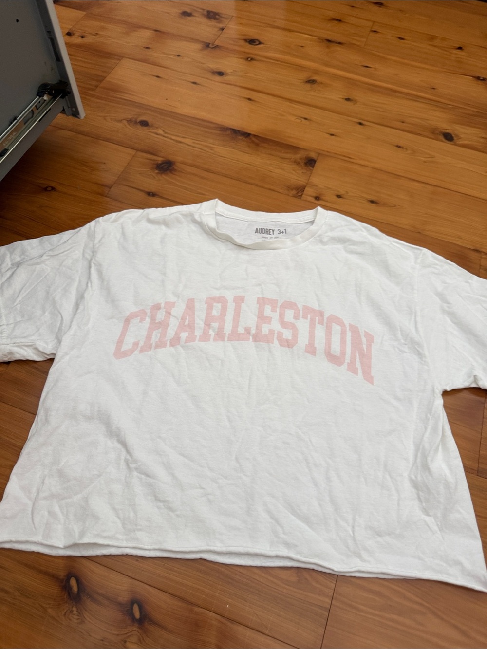 Audrey 3+1 White Tee with Pale Pink Charleston Print